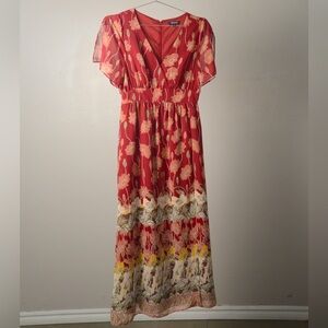 Madewell Red Floral Maxi Dress